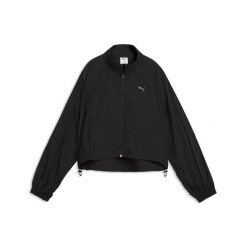 Damska rozpinana kurtka z tkaniny HER o luźnym kroju PUMA. Czarne kurtki do biegania Puma, bez wzorów, z tkaniny, bez kaptura, do biegania. Za 269.00 zł.