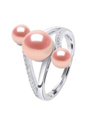 Mitzuko Srebrny pierścionek z perłami rozmiar: onesize. Szare pierścionki Mitzuko, z cyrkonią, srebrne. Za 304.99 zł.