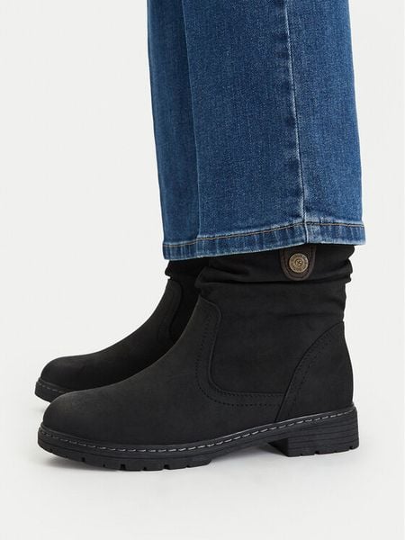 Go Soft Botki CEO-HY80183-1 Czarny. Czarne botki GO SOFT, bez wzorów, bez obcasa, na płaskiej podeszwie, bez zapięcia. Za 159.99 zł.
