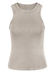 Sublevel Top w kolorze szarobrązowym rozmiar: L. Brązowe topy Sublevel, l, bez wzorów, prążkowane, bez kołnierzyka, bez ramiączek. Za 39.99 zł.