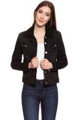 DAMSKA KURTKA JEANSOWA LEE SHERPA RIDER JACKET BLACK TYRO L54VCPJW. Czarne kurtki Lee, na zimę, l, bez wzorów, z jeansu, bez kaptura. Za 259.99 zł.