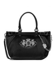 Juicy Couture Torebka CEO-BIJXT8987WZC Czarny. Czarne torebki klasyczne Juicy Couture, bez wzorów, z materiału, bez dodatków. Za 449.99 zł.