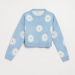 Wzorzysty sweter w stylu retro - Wielobarwny. Swetry House, l, bez wzorów, retro, bez ramiączek. Za 89.99 zł.