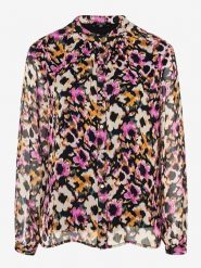 More & More Bluzka w kolorze czarno-pomarańczowo-różowym rozmiar: 42. Czarne bluzki More & More, bez wzorów, bez kołnierzyka, bez ramiączek. Za 91.56 zł.