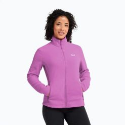 Bluza polarowa damska Jack Wolfskin Taunus 100 Full Zip. Czerwone bluzy bez kaptura Jack Wolfskin, s, bez wzorów, z materiału, bez kaptura, trekkingowe. Za 229.99 zł.