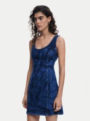 Desigual Sukienka jeansowa 25SWVD01 Granatowy Slim Fit. Niebieskie sukienki Desigual, xs, bez wzorów, z bawełny, bez kołnierzyka, bez ramiączek. Za 309.99 zł.