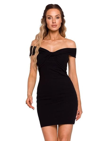 Made of emotion Sukienka w kolorze czarnym rozmiar: M. Czarne sukienki Made Of Emotion, m, bez wzorów, bez kołnierzyka, bez ramiączek, mini. Za 198.10 zł.