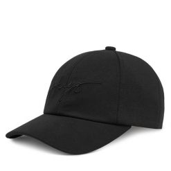 Czapka z daszkiem HUGO. Czarne czapki z daszkiem Hugo, bez wzorów. Za 159.99 zł.