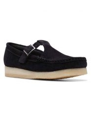 Clarks Skórzane mokasyny "Wallabee" w kolorze czarnym rozmiar: 40. Czarne mokasyny Clarks, bez wzorów, ze skóry. Za 275.40 zł.