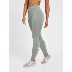 Damskie legginsy mid-rise Hummel MT Chipo. Zielone legginsy Hummel, bez wzorów, sportowe. Za 138.50 zł.
