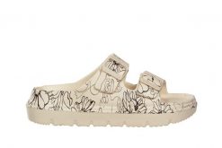 Klapki Laura Vita Nuon 17 Beige 202060, Beżowy, Tworzywo - 37. Brązowe klapki LAURA VITA, bez wzorów, z materiału, eleganckie, bez obcasa, bez zapięcia. W wyprzedaży za 89.10 zł.