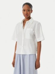 Tommy Hilfiger Koszula WW0WW48899 Biały Relaxed Fit. Białe koszule Tommy Hilfiger, s, bez wzorów, z bawełny, bez kołnierzyka, bez ramiączek. Za 369.99 zł.