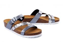 DR. BRINKMANN 700569-09 anthrazit, klapki damskie. Szare klapki Dr. Brinkmann, bez wzorów, bez obcasa, na koturnie, bez zapięcia. Za 204.90 zł.