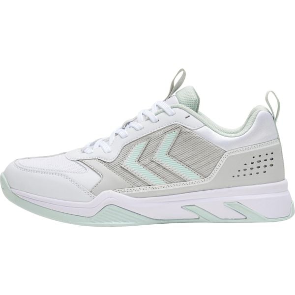 Buty sportowe Hummel TEIWAZ. Zielone buty treningowe Hummel, bez wzorów, z materiału, bez zapięcia, do piłki ręcznej. Za 231.50 zł.