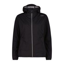 Kurtka damska turystyczna CMP 35A6246. Czarne kurtki przejściowe sportowe CMP, l, bez wzorów, z softshellu, z kapturem, trekkingowe. Za 425.00 zł.