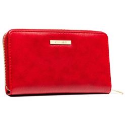 Portfel damski na karty duży czerwone ze skóry ekologicznej poziomy na zatrzask i suwak 4U CAVALDI CHWJ-08. Czerwone portfele 4U Cavaldi, bez wzorów, ze skóry ekologicznej. Za 45.00 zł.