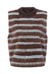 Opus Sweter bez rękawów z domieszką alpaki Kobiety brązowy|niebieski, 40. Brązowe swetry Opus, bez wzorów, z wełny, bez ramiączek. Za 399.95 zł.