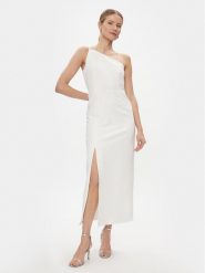 YAS Sukienka koktajlowa Izzie 26032133 Biały Regular Fit. Białe sukienki YAS, l, bez wzorów, z wiskozy, wizytowe, bez kołnierzyka, bez ramiączek. Za 309.99 zł.