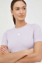 Adidas Performance t-shirt treningowy kolor fioletowy. Fioletowe t-shirty adidas Performance, l, bez wzorów, z materiału, biznesowe, bez kołnierzyka, bez ramiączek. Za 149.99 zł.
