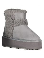 Geographical Norway Botki zimowe "Ocean" w kolorze szarym rozmiar: 38. Szare botki Geographical Norway, bez wzorów, z materiału, bez obcasa, na platformie, bez zapięcia. Za 86.99 zł.