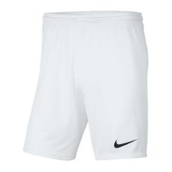 Spodenki Z Dzianiny Dla Dzieci Park III. Białe szorty Nike, bez wzorów, z dzianiny, sportowe. Za 97.99 zł.