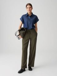 OPUS Bluzka dżinsowa "Folmes" w kolorze granatowym rozmiar: 38. Niebieskie bluzki Opus, bez wzorów, z bawełny, bez kołnierzyka, bez ramiączek. Za 130.99 zł.