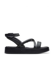 Clarks Skórzane sandały "Alda Cross" w kolorze czarnym rozmiar: 38. Czarne sandały Clarks, bez wzorów, klasyczne, z otwartym noskiem, bez obcasa, bez zapięcia. Za 217.02 zł.