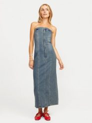 JJXX Sukienka jeansowa Tinga 12260695 Niebieski Slim Fit. Niebieskie sukienki JJXX, xs, bez wzorów, z jeansu, bez kołnierzyka, bez ramiączek. Za 149.99 zł.