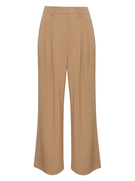 MOSS COPENHAGEN Spodnie w kolorze jasnobrązowym rozmiar: M. Brązowe spodnie materiałowe Moss Copenhagen, bez wzorów, z materiału. Za 136.13 zł.