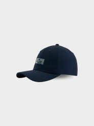 4F Czapka z daszkiem strapback uniseks - granatowa XS/S (56cm). Niebieskie czapki z daszkiem 4f, bez wzorów, klasyczne. Za 59.99 zł.