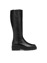 Geox Kozaki D Felleny D46XED 043NH C9999 Czarny. Czarne kozaki Geox, bez wzorów, ze skóry, bez obcasa, na płaskiej podeszwie, bez zapięcia. Za 899.99 zł.