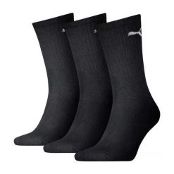 Skarpety Sportowe Unisex Dla Dorosłych Z Logo (zestaw 3 Sztuk). Czarne skarpetki Puma, bez wzorów. Za 50.99 zł.