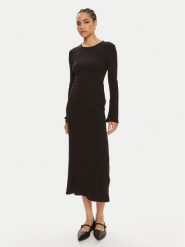 Bruuns Bazaar Sukienka dzianinowa Elliana BBW3979 Czarny Regular Fit. Czarne sukienki Bruuns Bazaar, xl, bez wzorów, z dzianiny, bez kołnierzyka, bez ramiączek. Za 229.99 zł.