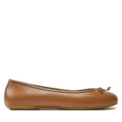 Baleriny Geox. Brązowe baleriny Geox, bez wzorów, bez obcasa, bez zapięcia. Za 219.99 zł.