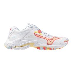 Damskie buty halowe Mizuno Wave Lightning Z. Białe buty treningowe Mizuno, bez wzorów, z materiału, bez zapięcia, do siatkówki, mizuno wave. Za 624.95 zł.