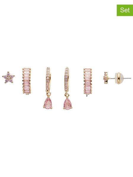 U.S. Polo Assn. Pozłacane kolczyki (3 pary) z kryształami rozmiar: onesize. Różowe kolczyki U.S. Polo Assn., z kryształem, metalowe. Za 109.52 zł.