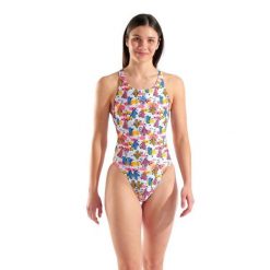 Strój kąpielowy Arena Desert Swimsuit Swim Tech Back. Białe stroje jednoczęściowe Arena, bez wzorów, sportowe. Za 249.99 zł.