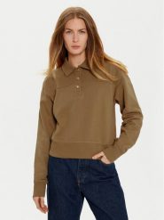 Tommy Hilfiger Bluza WW0WW44081 Khaki Regular Fit. Brązowe bluzy Tommy Hilfiger, xl, bez wzorów, z bawełny, bez ramiączek, bez kaptura. Za 349.99 zł.