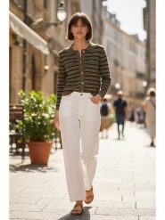 ASSUILI Kardigan w kolorze khaki rozmiar: 34. Brązowe swetry Assuili, bez wzorów, bez ramiączek. Za 121.99 zł.