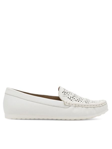 Lasocki Mokasyny GRD-D520-02 Biały. Białe mokasyny Lasocki, bez wzorów, ze skóry. Za 199.99 zł.