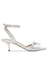 Nine West Sandały FEROZA BYCCC02 Srebrny. Szare sandały Nine West, bez wzorów, z syntetyku, bez obcasa, na szpilce, bez zapięcia. Za 229.99 zł.