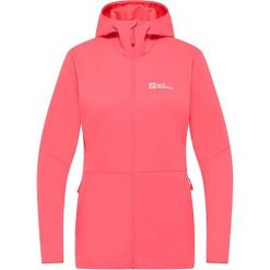 Kurtka softshell damska Jack Wolfskin Feldberg Hoody. Czerwone kurtki przejściowe sportowe Jack Wolfskin, xs, bez wzorów, z softshellu, bez kaptura, trekkingowe. Za 429.99 zł.