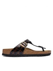 Birkenstock Japonki Gizeh 1032837 Czarny. Czarne japonki Birkenstock, bez wzorów, z lakierowanej skóry. Za 674.99 zł.