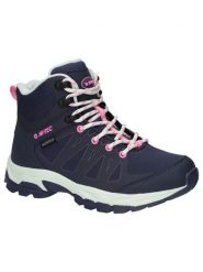 Buty trekkingowe damskie Hi-Tec Raven Mid Wp. Niebieskie trekkingi Hi-tec, bez wzorów, z materiału, bez zapięcia. Za 459.99 zł.