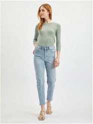 Orsay Dżinsy - Tapered fit - w kolorze błękitnym rozmiar: 32. Niebieskie jeansy Orsay, z aplikacjami, klasyczne, z podwyższonym stanem. Za 69.75 zł.