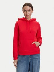 Tommy Jeans Bluza DW0DW19958 Czerwony Regular Fit. Czerwone bluzy Tommy Jeans, xl, bez wzorów, z bawełny, bez ramiączek, bez kaptura. Za 329.99 zł.
