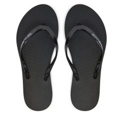 Calvin Klein Jeans Japonki Flat Sandal Toepost Mg YW0YW01691 Czarny. Czarne japonki Calvin Klein Jeans, bez wzorów, z jeansu. Za 289.99 zł.