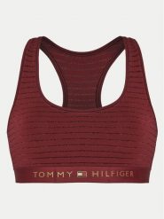 Tommy Hilfiger Top UW0UW05587 Bordowy Slim Fit. Czerwone topy Tommy Hilfiger, m, bez wzorów, z bawełny, bez kołnierzyka, bez ramiączek. Za 99.99 zł.