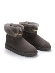 ISLAND BOOT Botki zimowe "Kertrude" w kolorze ciemnoszarym rozmiar: 36. Szare botki Island Boot, z aplikacjami, bez obcasa, bez zapięcia. Za 159.82 zł.