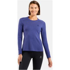 Bielizna termoaktywna z długim rękawem Odlo BL TOP crew neck l/s MERINO 260. Niebieskia bielizna termoaktywna damska ODLO, bez wzorów, bez ramiączek. Za 529.99 zł.